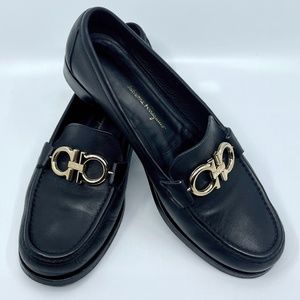 Salvatore Ferragamo Rolo Reversible Leather Penny Loafers, Size 7C